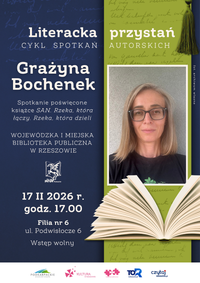 Grafika promująca spotkanie z Grażyną Bochenek